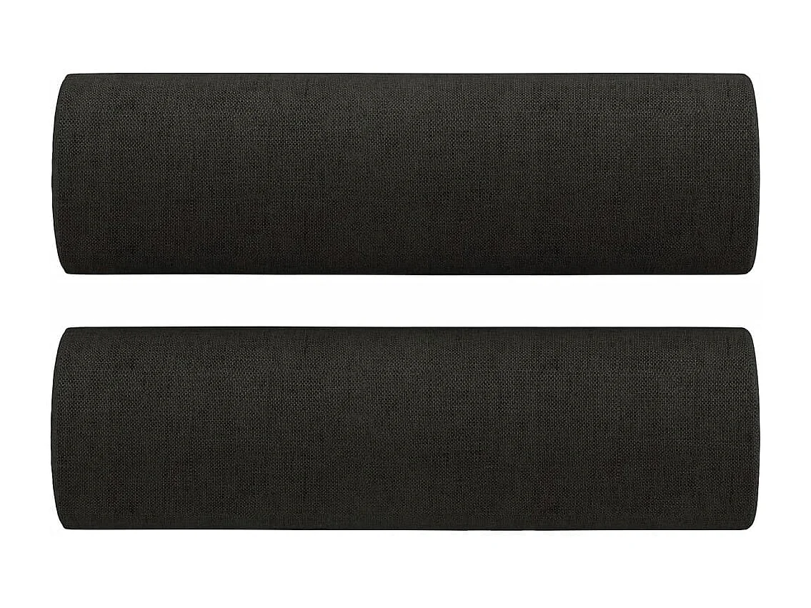 Conjunto de sofá de 3 piezas con cojines de tela negra