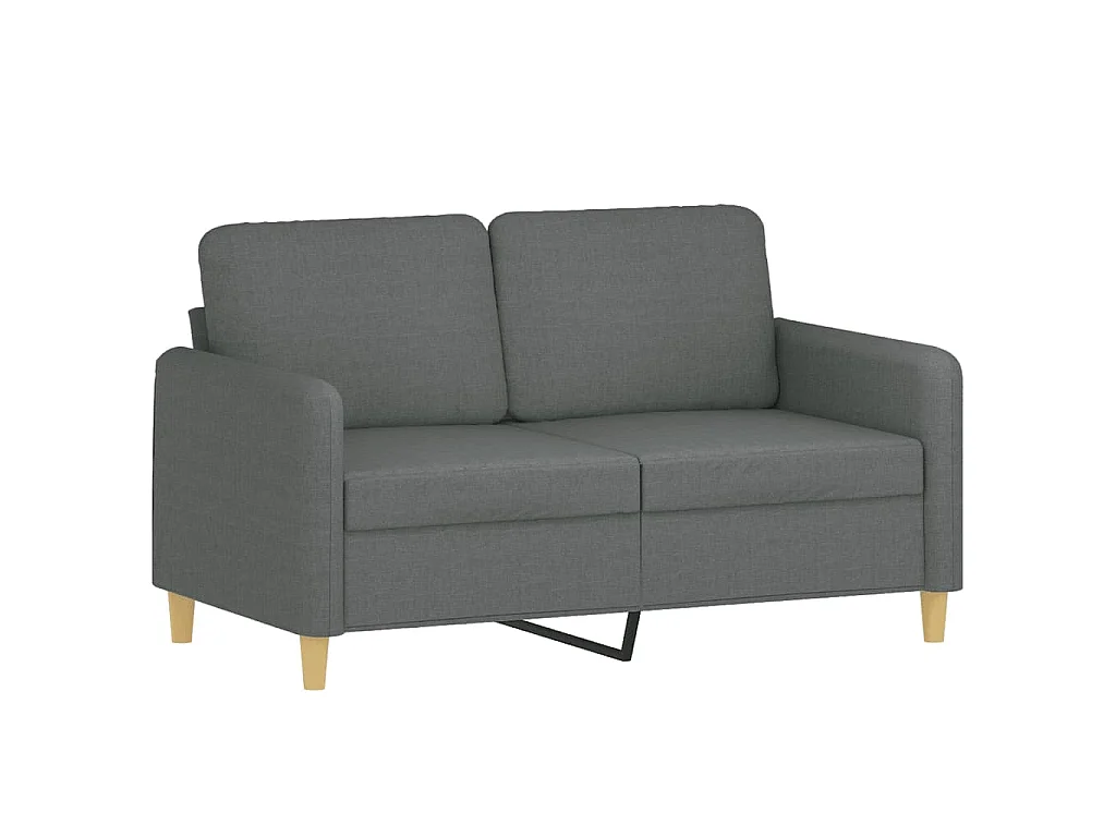 2-teiliges Sofaset mit Kissen, dunkelgrauer Stoff