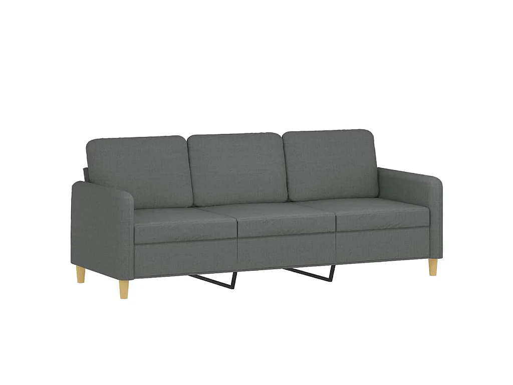 2-teiliges Sofaset mit Kissen, dunkelgrauer Stoff