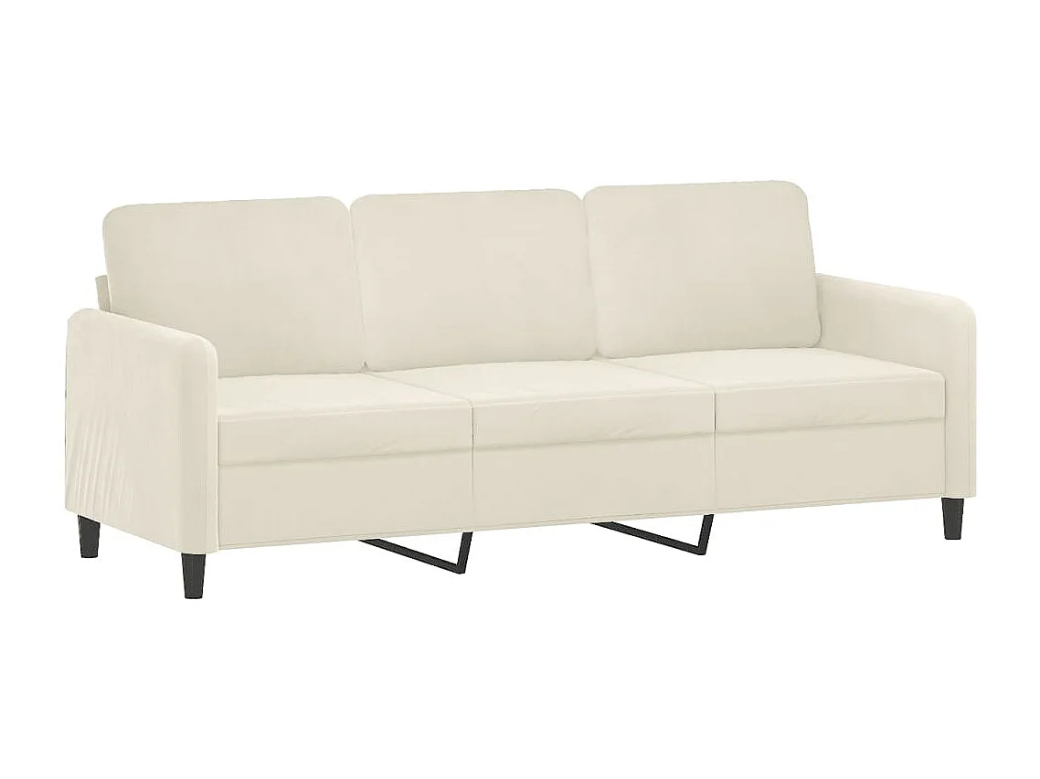 Sofá 3 plazas Crema 180 cm Terciopelo