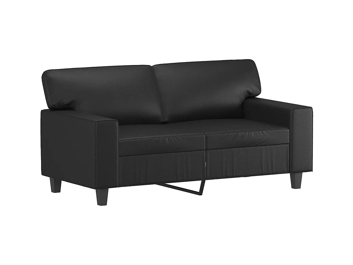 Sofá 2 plazas Negro 120 cm Piel sintética