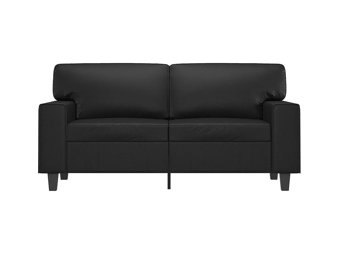Sofá 2 plazas Negro 120 cm Piel sintética