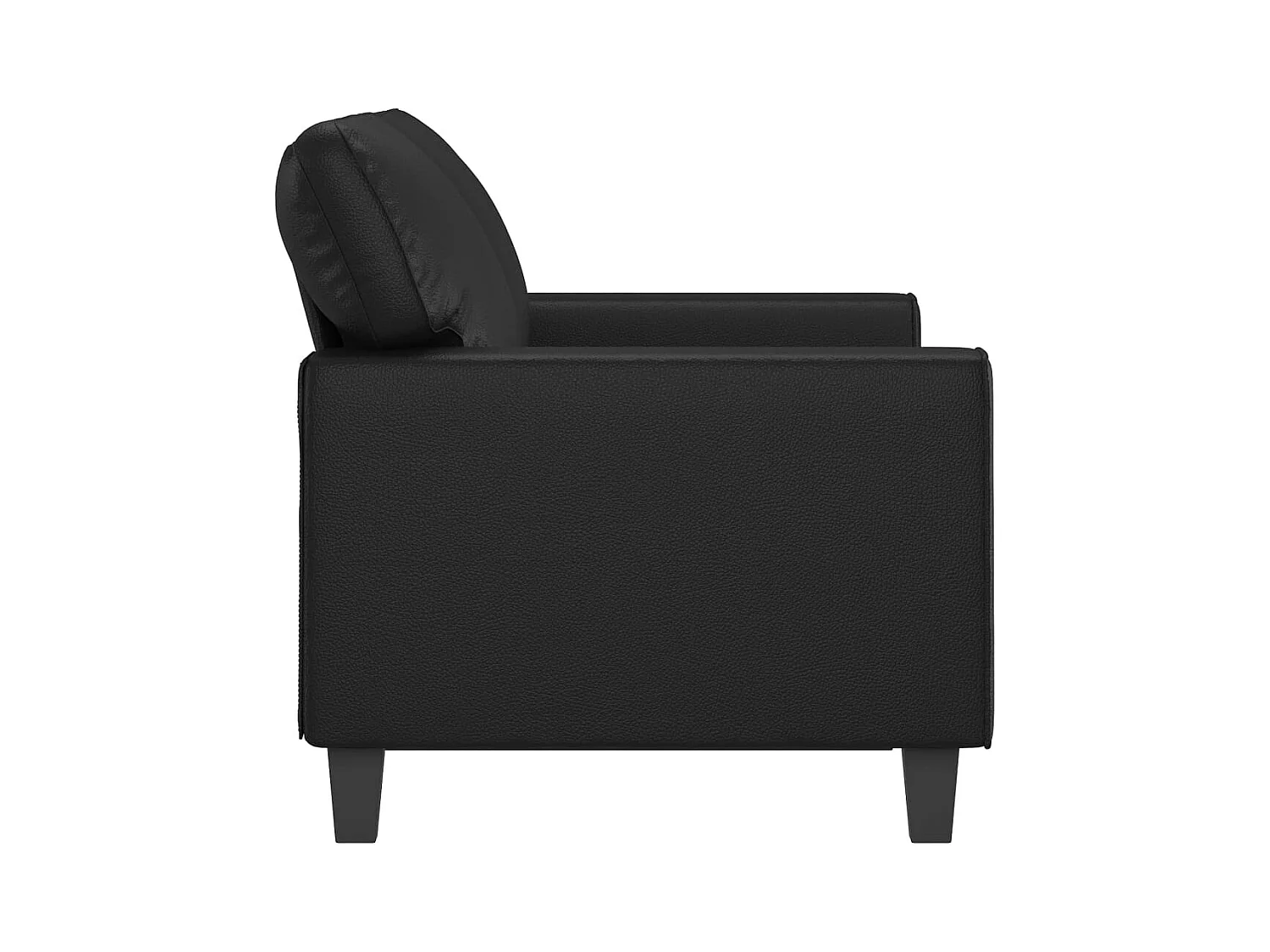 Sofá 2 plazas Negro 120 cm Piel sintética