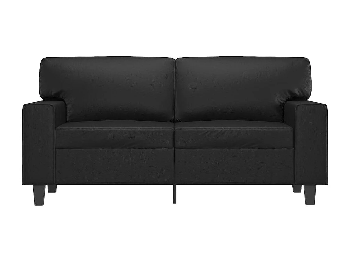 Sofá 2 plazas Negro 120 cm Piel sintética