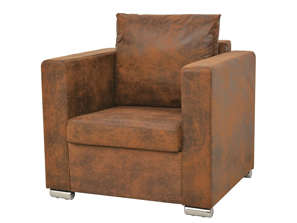 2-teiliges Sofaset aus Wildleder-Imitat