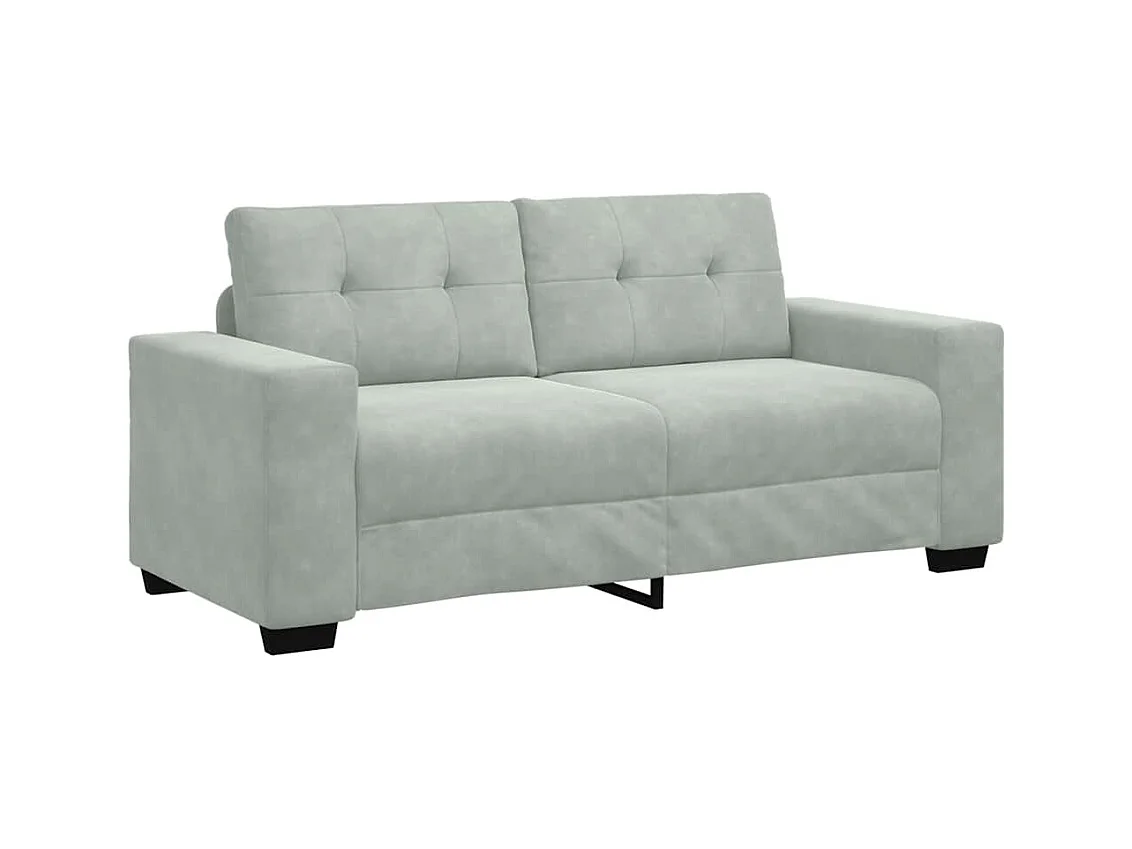 Lichtgrijze fluwelen loveseat bank 140 cm