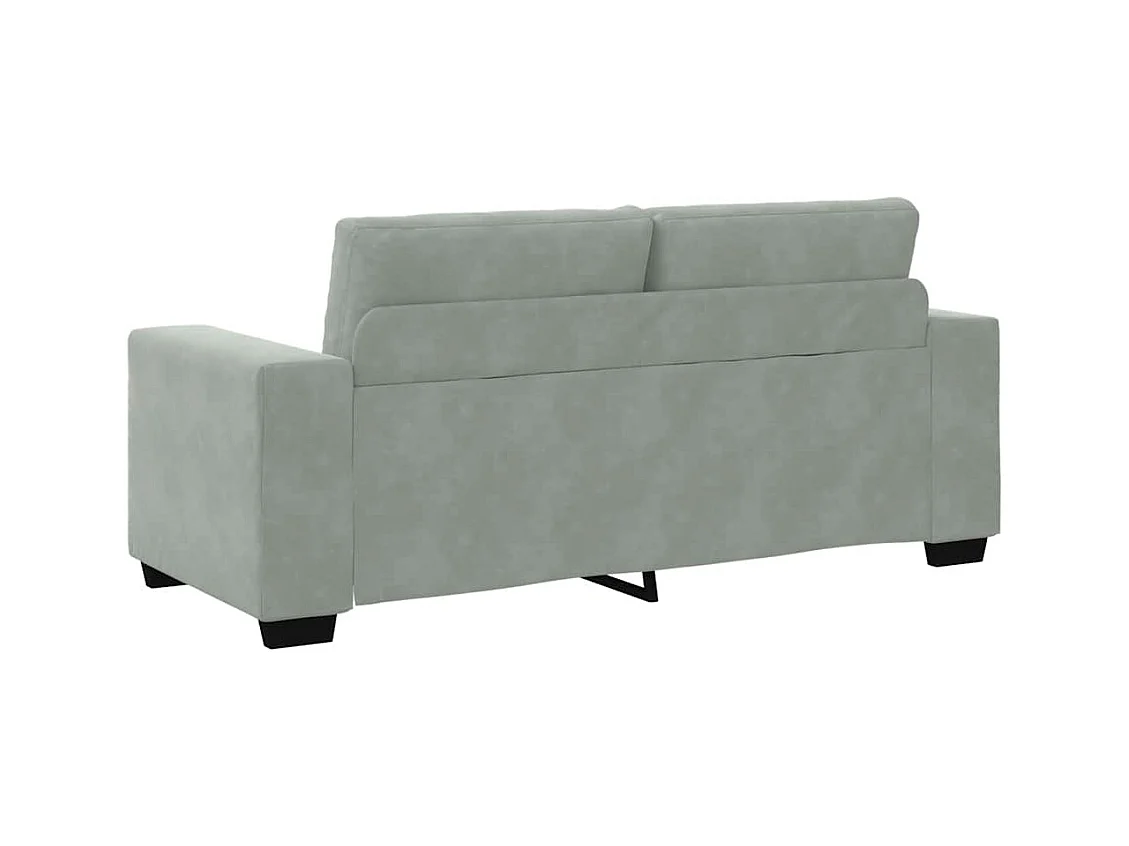 Lichtgrijze fluwelen loveseat bank 140 cm