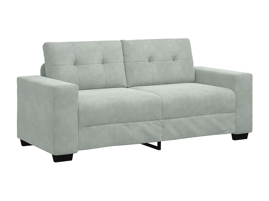 Lichtgrijze fluwelen loveseat bank 140 cm