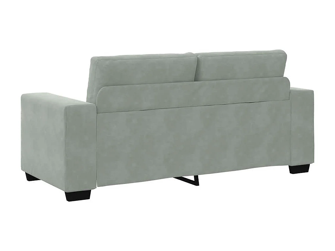 Lichtgrijze fluwelen loveseat bank 140 cm