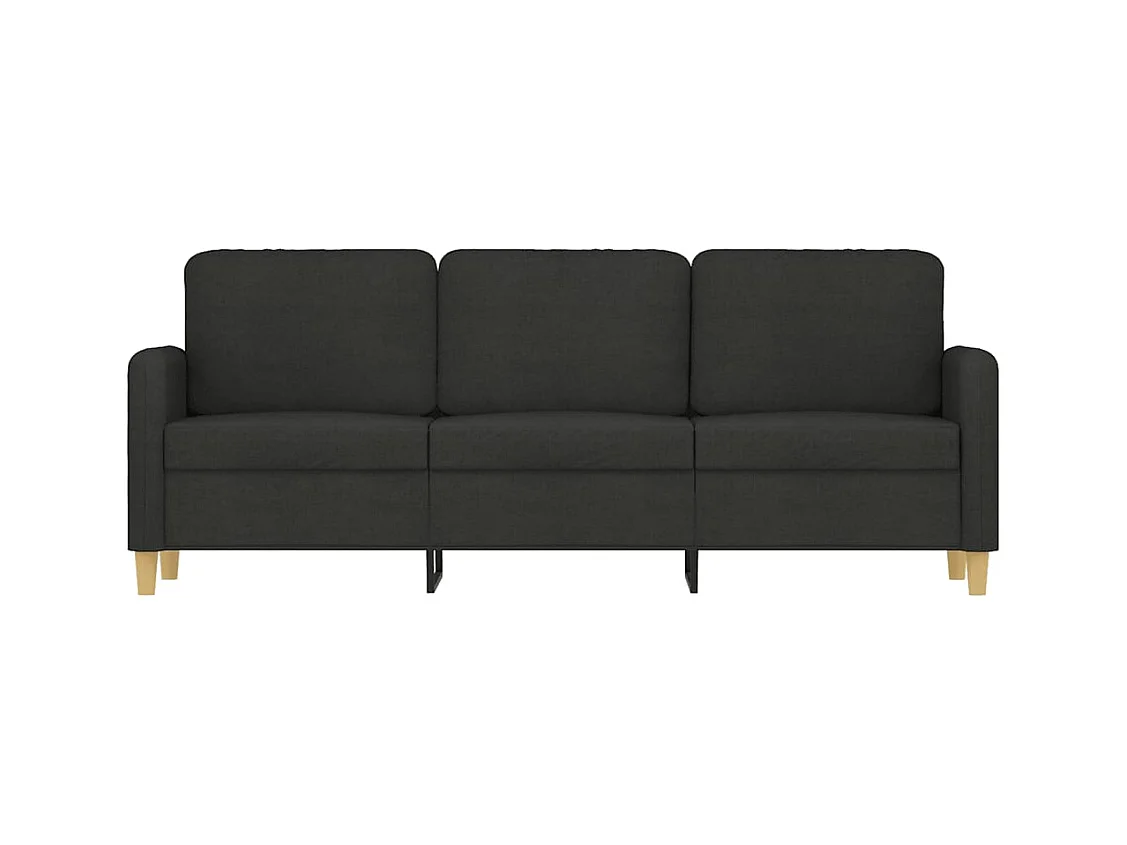 Divano 3 posti Nero 180 cm Tessuto