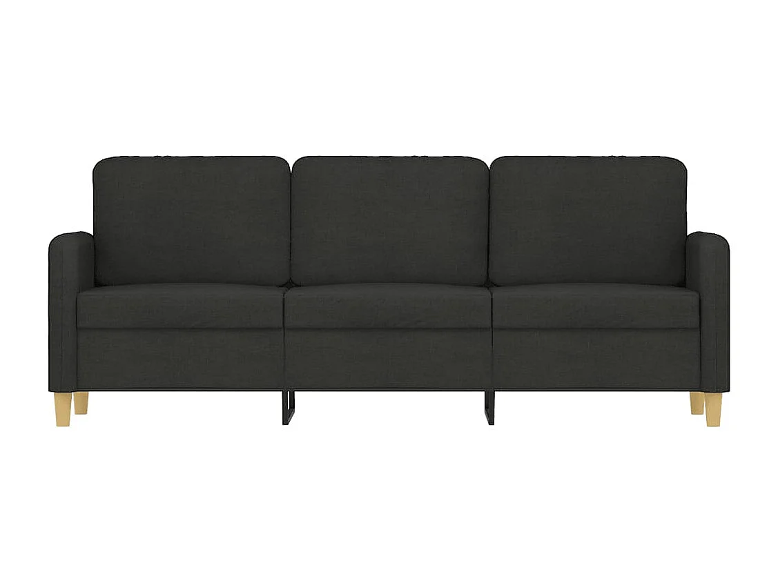 3-zitsbank Zwart 180 cm Stof