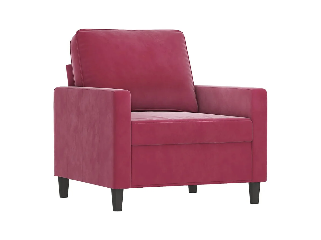 Poltrona con poggiapiedi Rosso bordeaux 60 cm Velluto