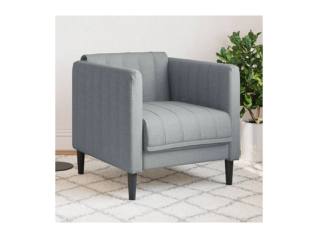 Lichtgrijze stoffen fauteuil