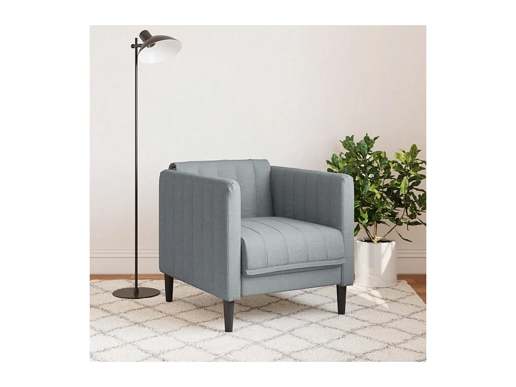 Lichtgrijze stoffen fauteuil