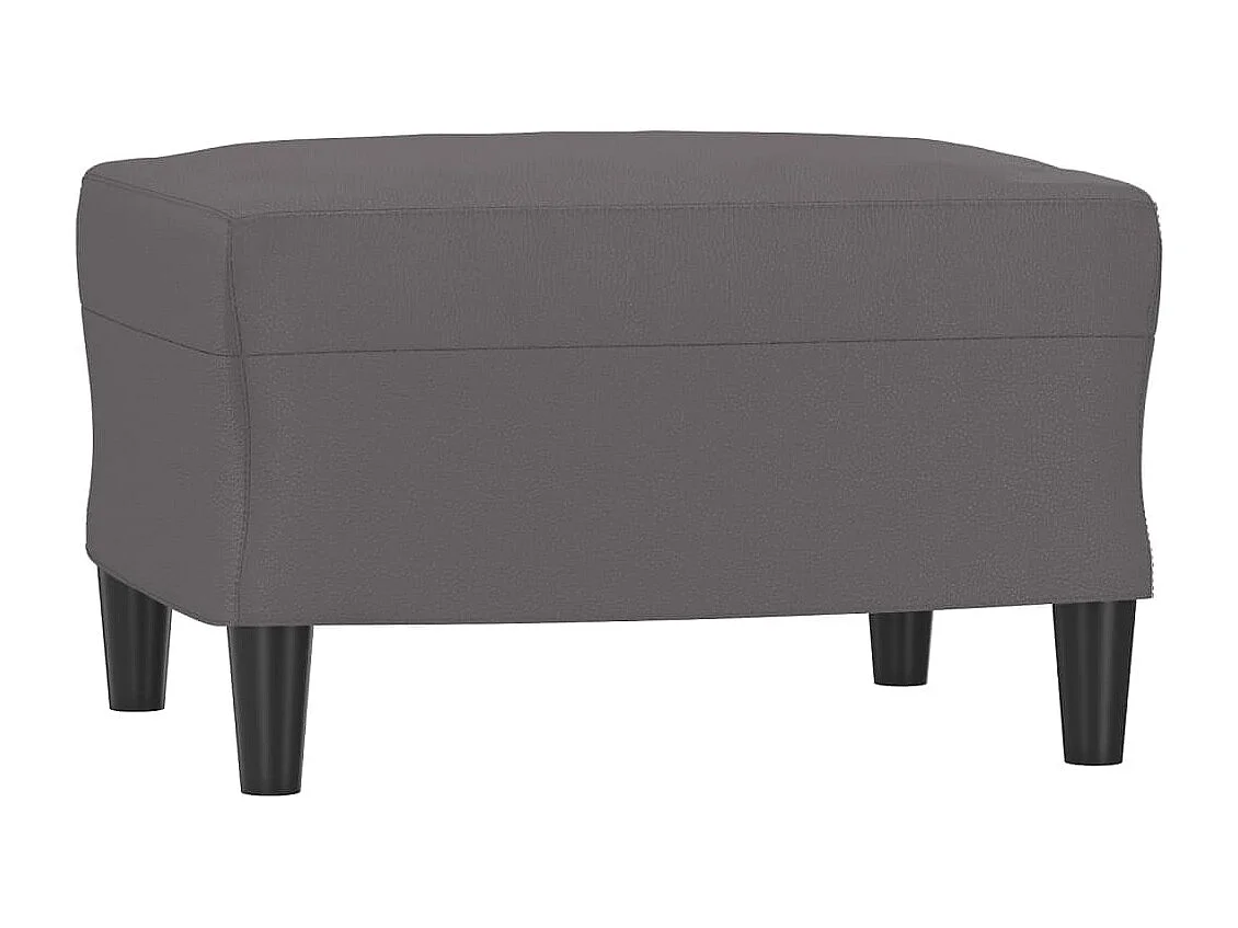 Divano 3 posti con poggiapiedi Grigio 180 cm Similpelle