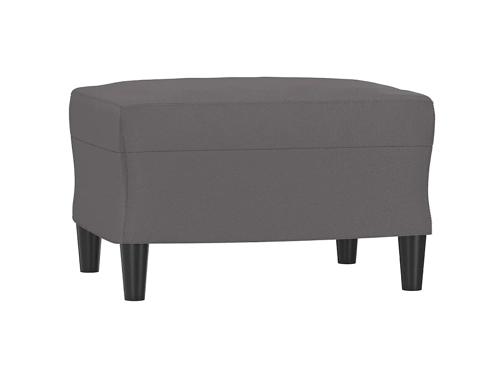 Divano 3 posti con poggiapiedi Grigio 180 cm Similpelle