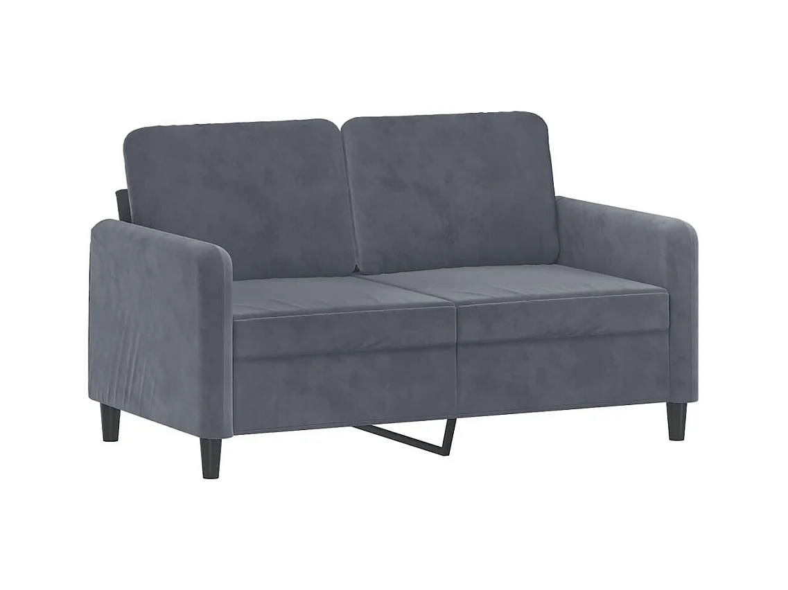 Set di divani a 3 pezzi con cuscini in velluto grigio scuro