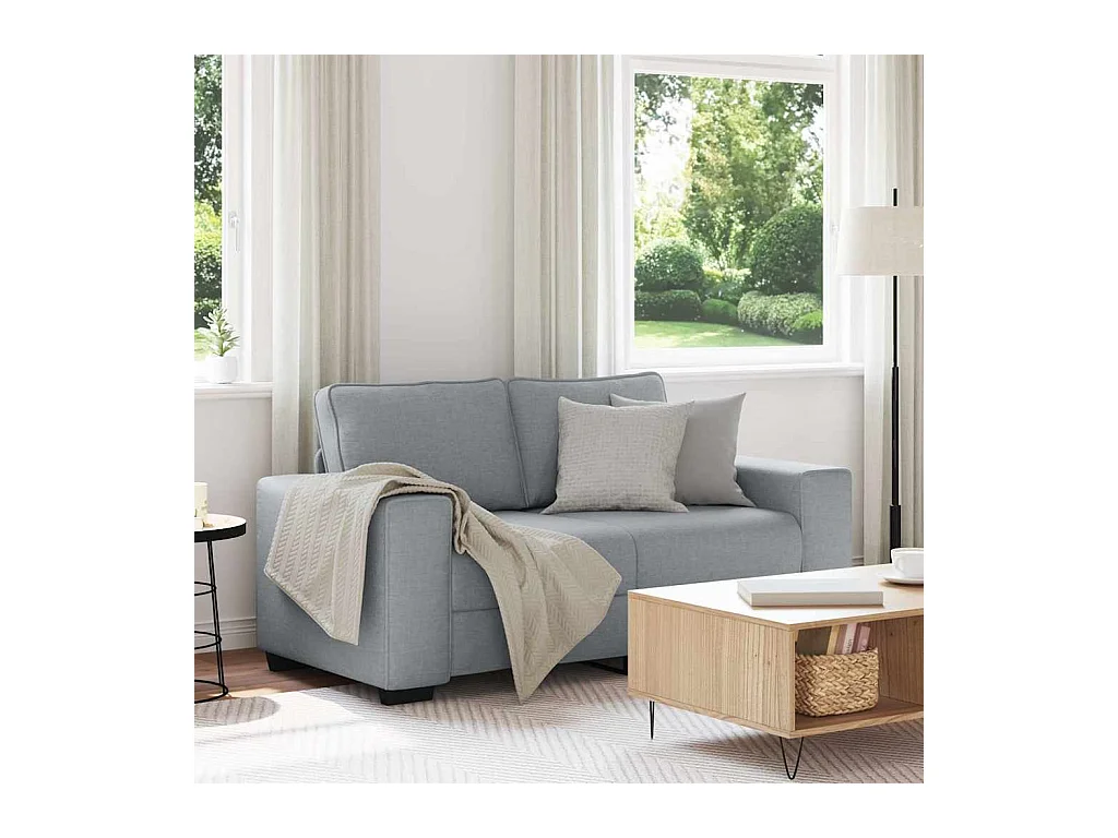 Canapé à 2 places gris clair 120 cm tissu