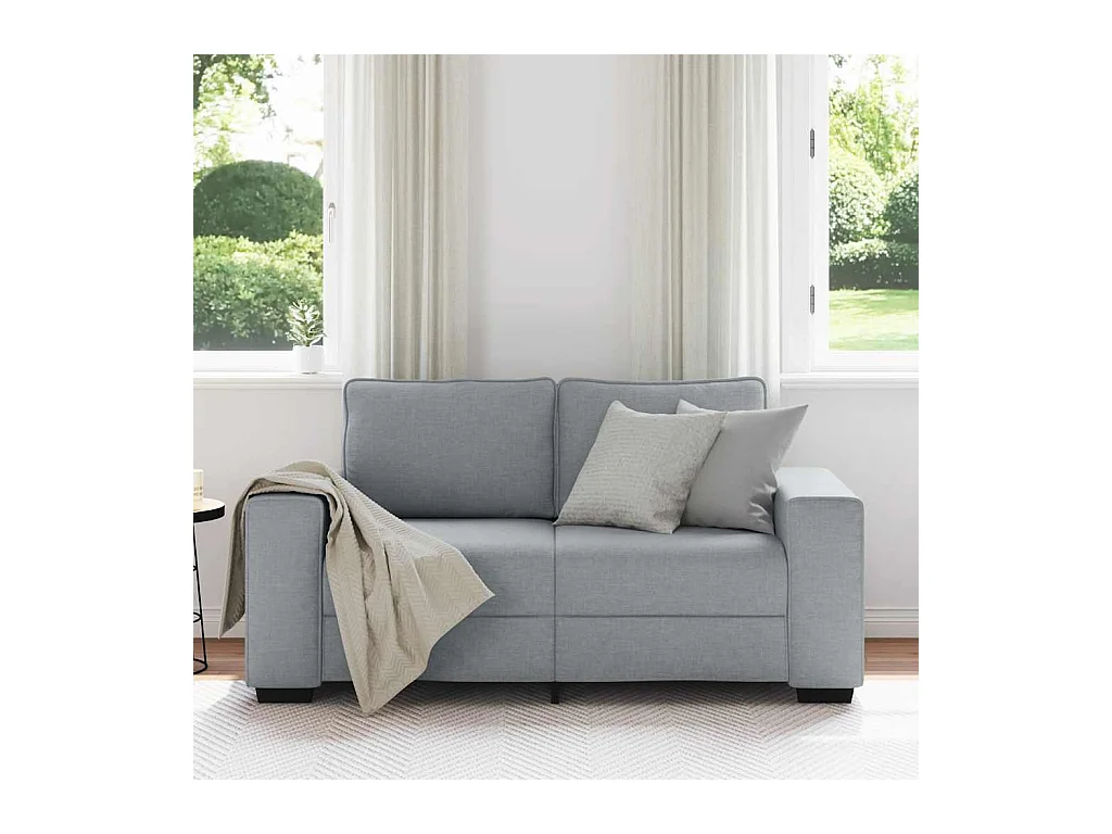 Canapé à 2 places gris clair 120 cm tissu