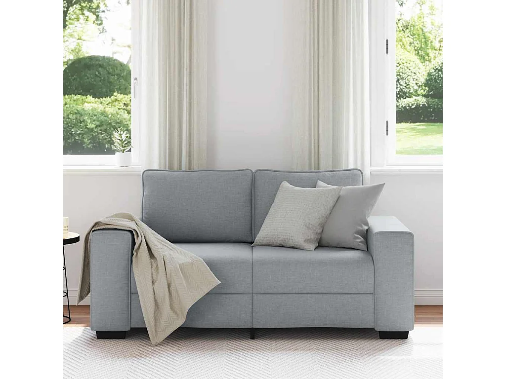 Canapé à 2 places gris clair 120 cm tissu