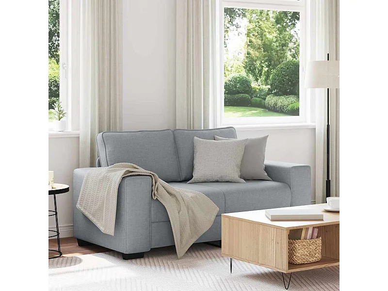 Canapé à 2 places gris clair 120 cm tissu