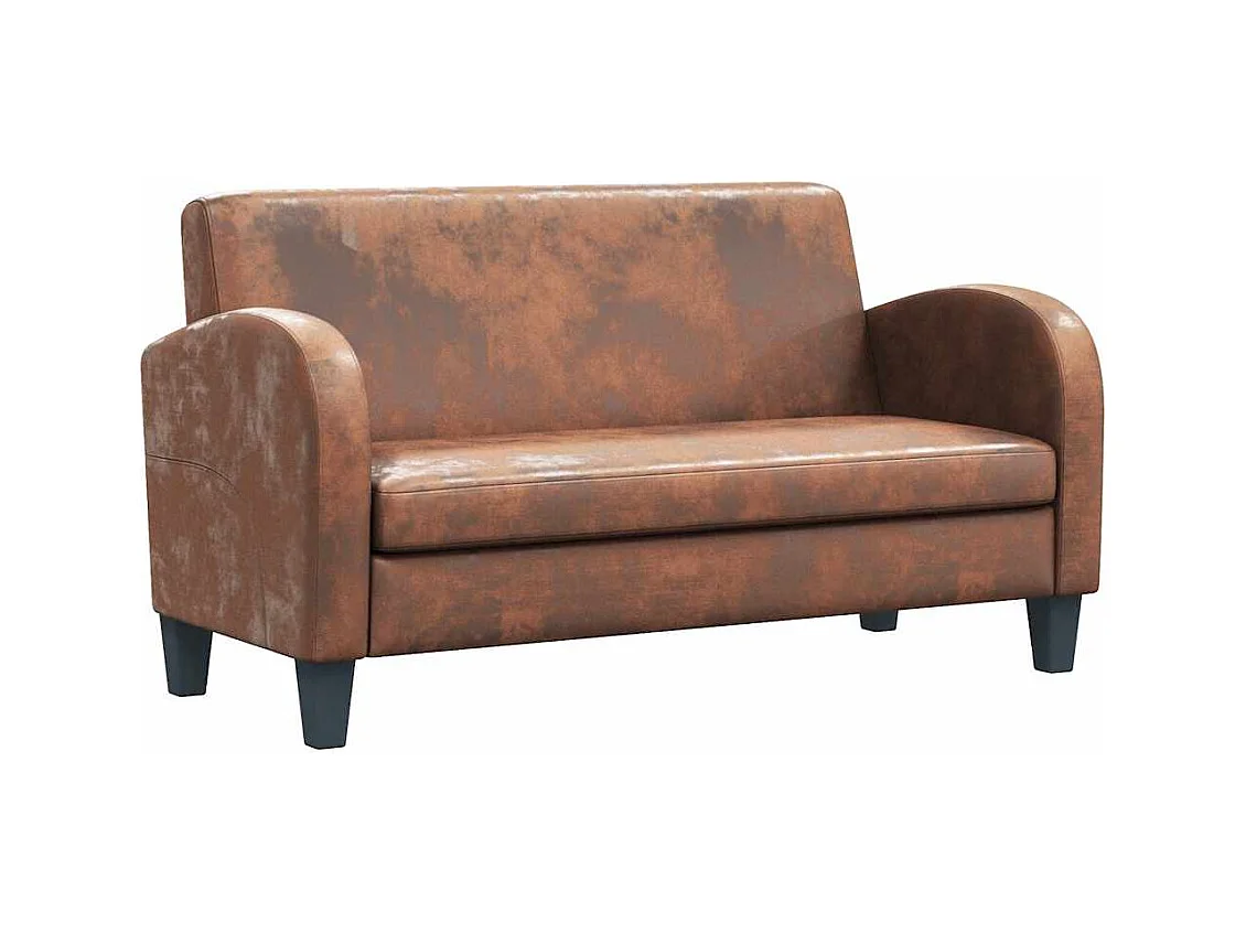 2-Sitzer-Sofa aus braunem Wildlederimitat