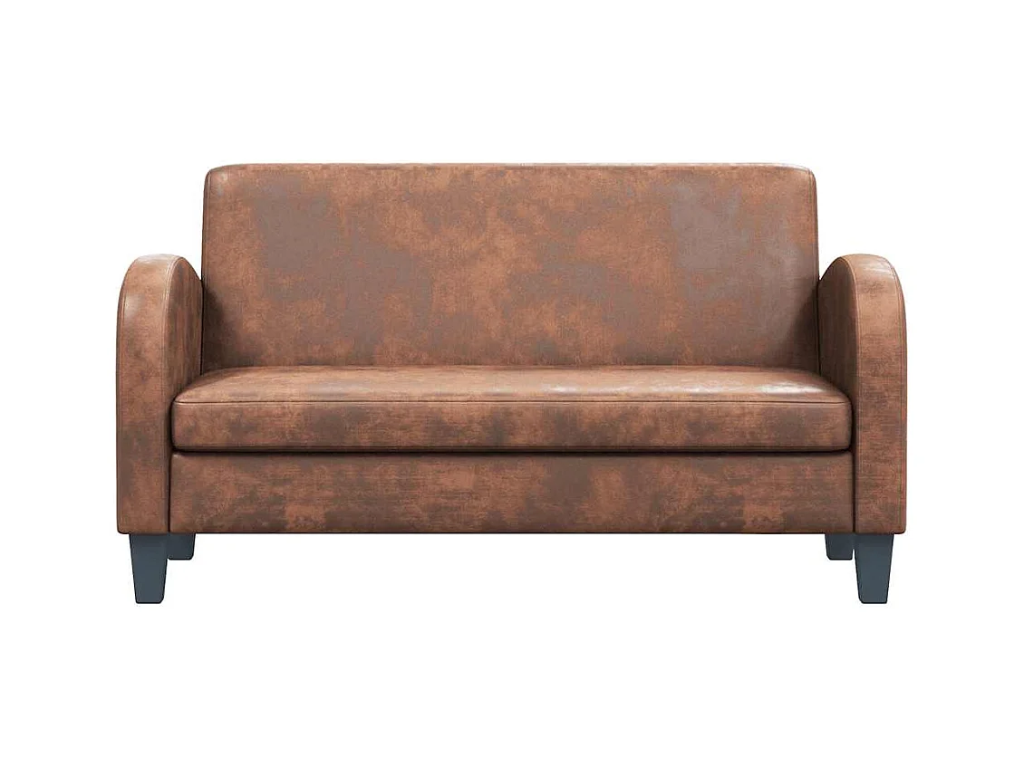 2-Sitzer-Sofa aus braunem Wildlederimitat