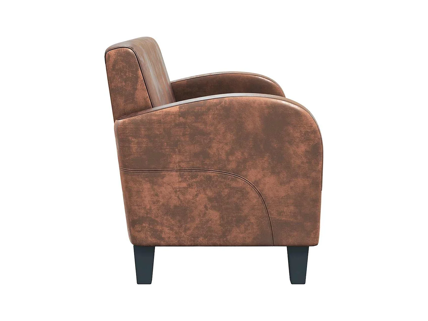 2-Sitzer-Sofa aus braunem Wildlederimitat