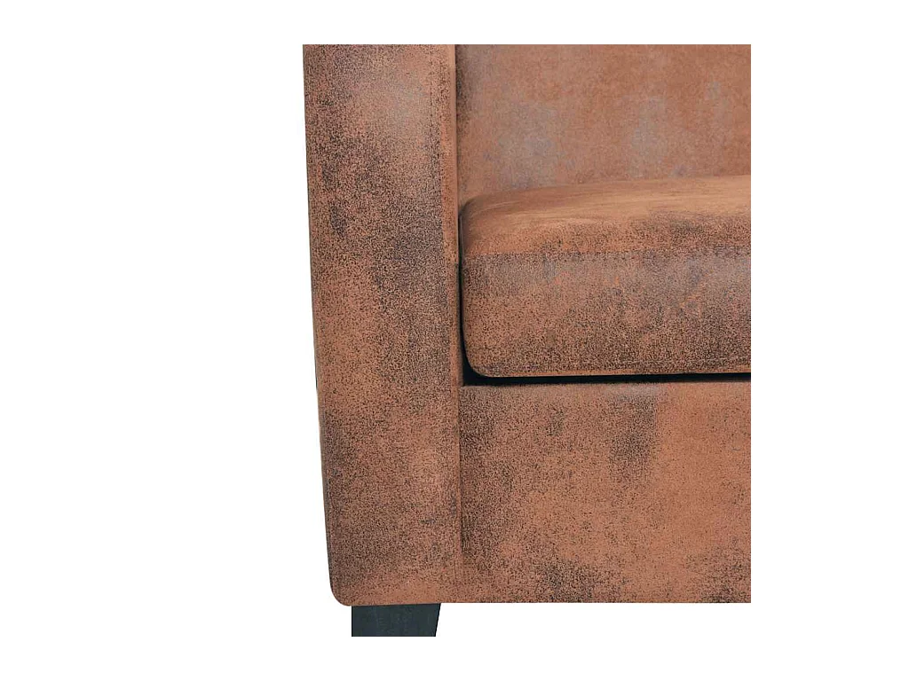 2-Sitzer-Sofa aus braunem Wildlederimitat