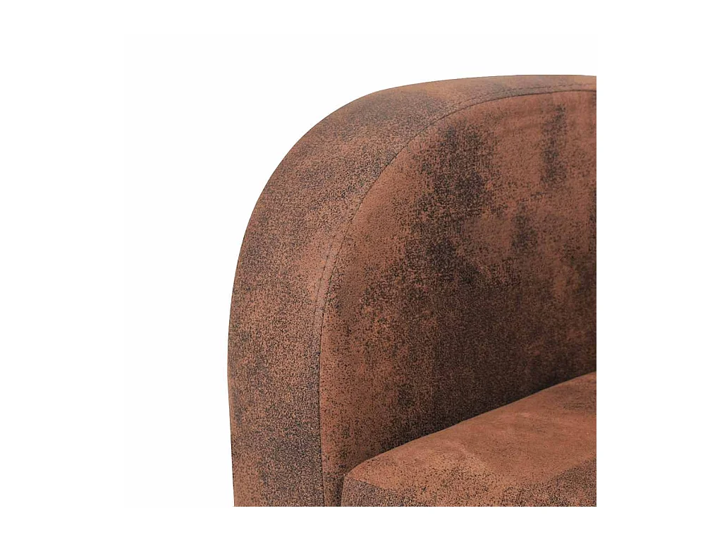 2-Sitzer-Sofa aus braunem Wildlederimitat