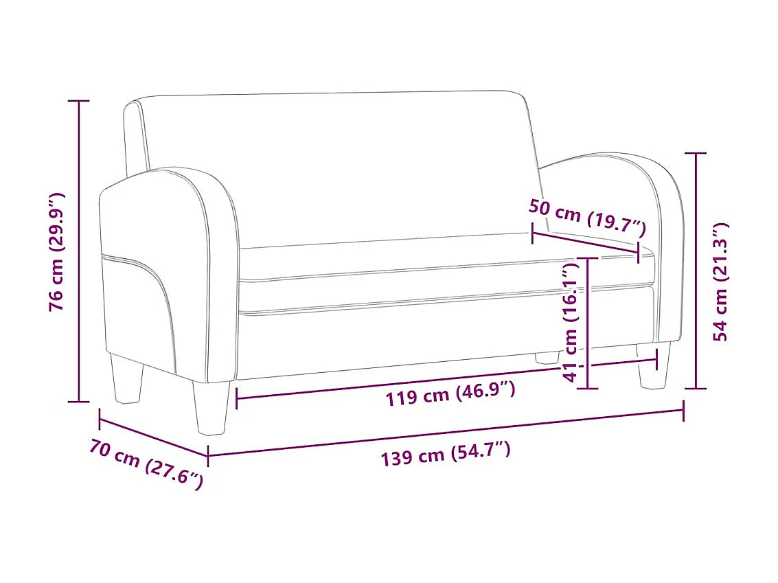 2-Sitzer-Sofa aus braunem Wildlederimitat