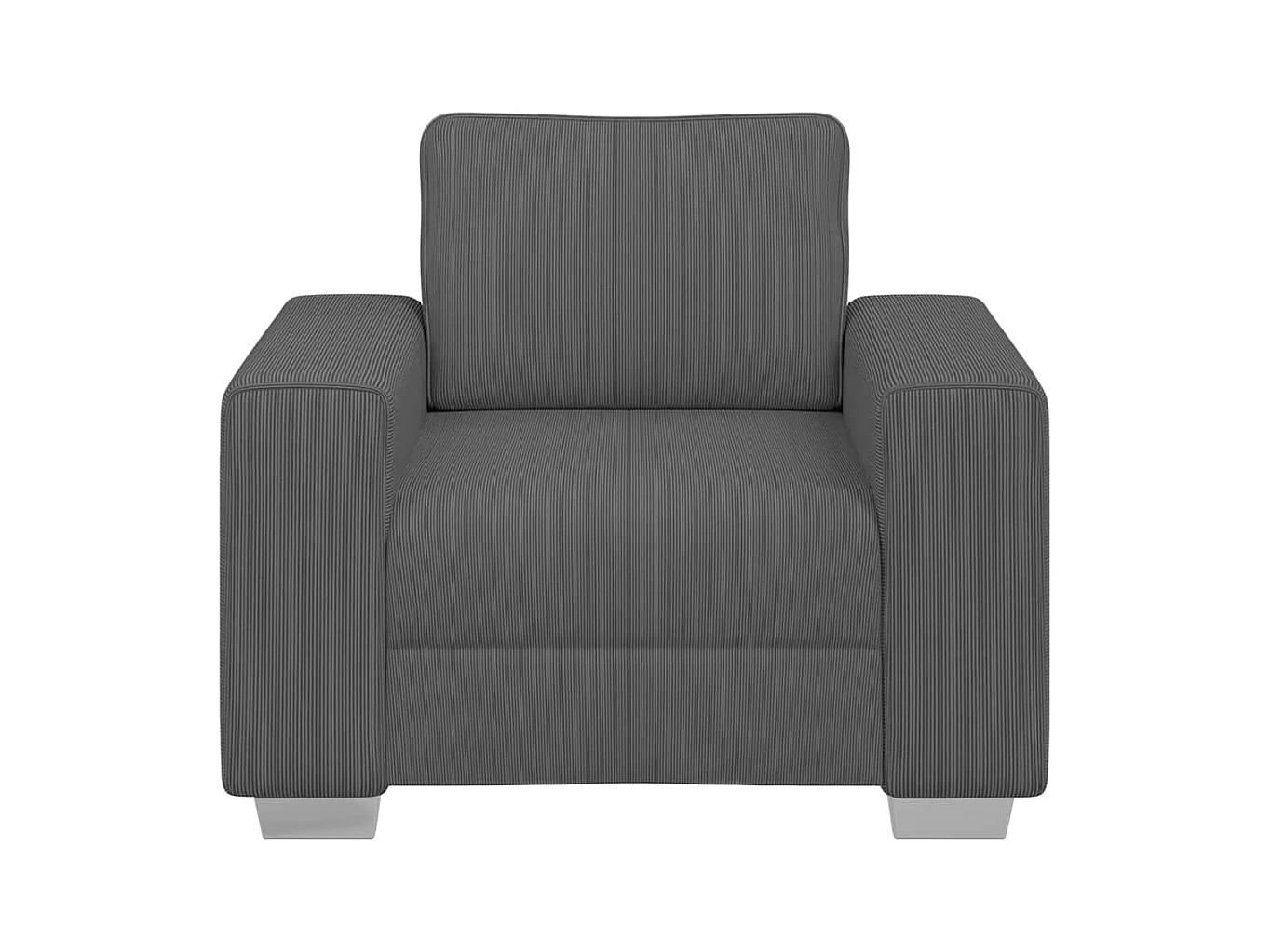Fauteuil gris foncé 60 cm tissu velours côtelé