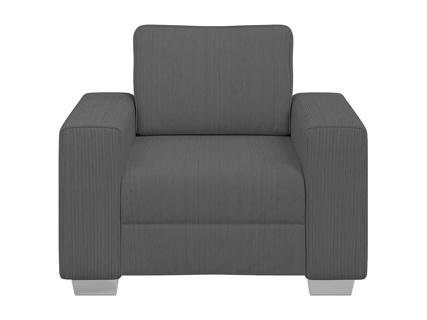 Fauteuil gris foncé 60 cm tissu velours côtelé