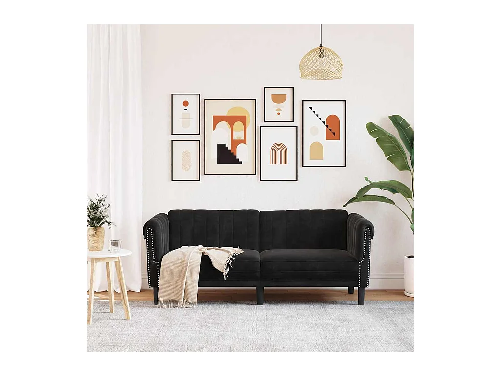 Divano a 2 posti in velluto nero
