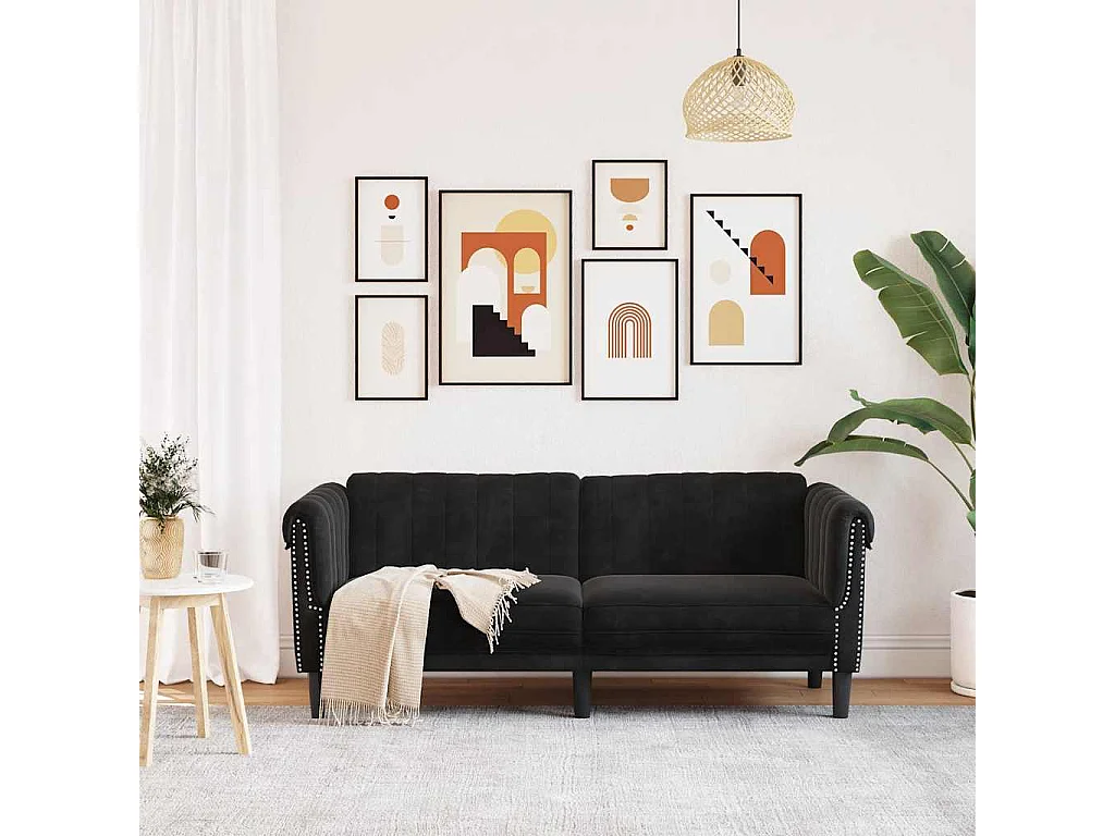 Divano a 2 posti in velluto nero