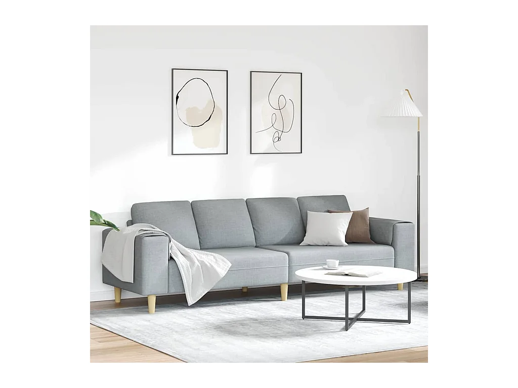 Set di divani in tessuto grigio chiaro