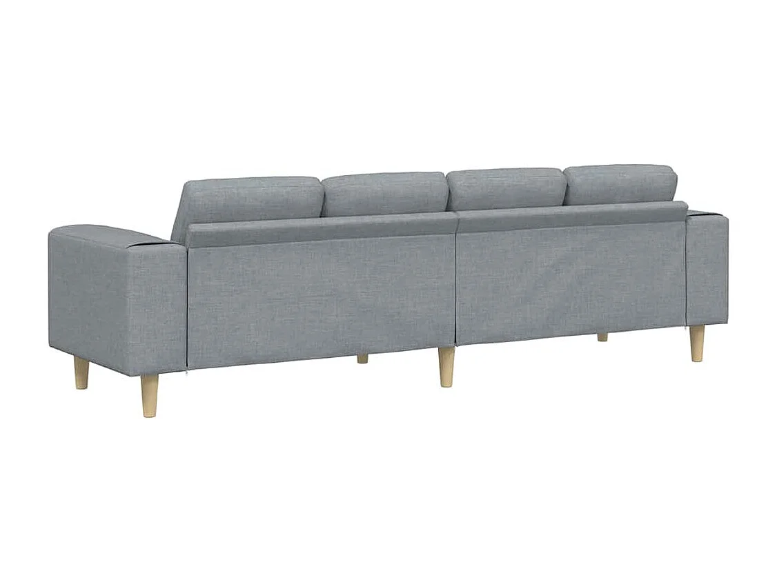 Set di divani in tessuto grigio chiaro