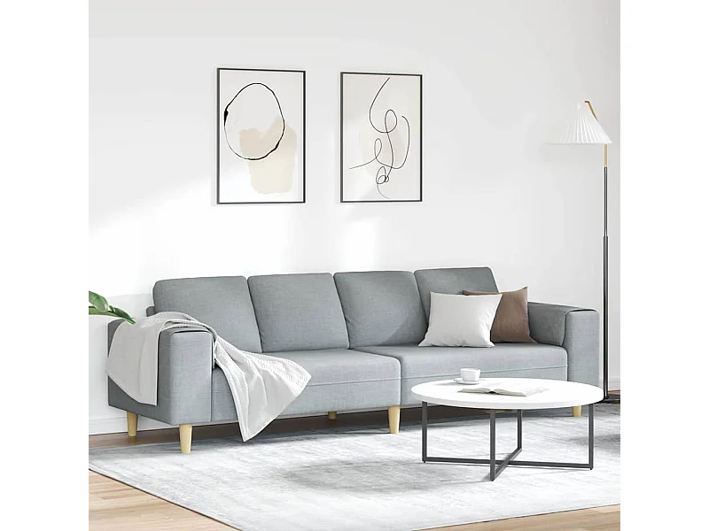 Set di divani in tessuto grigio chiaro