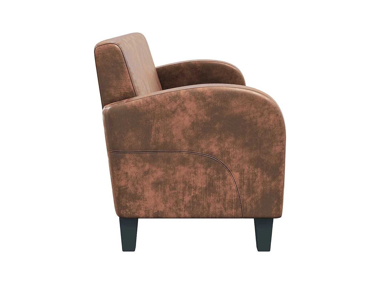 Divano a 3 posti in finta pelle scamosciata marrone