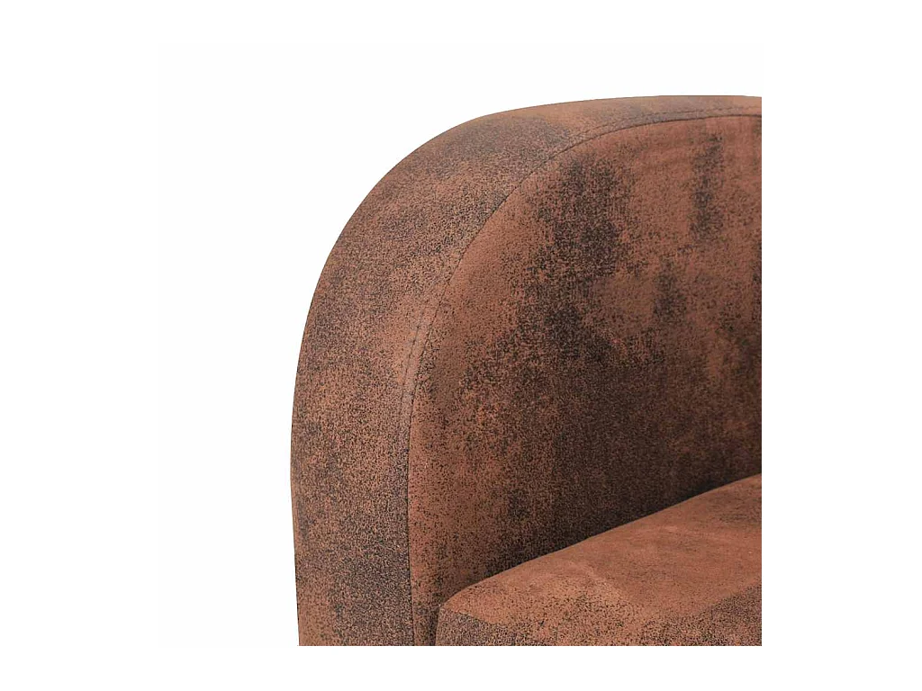 Divano a 3 posti in finta pelle scamosciata marrone