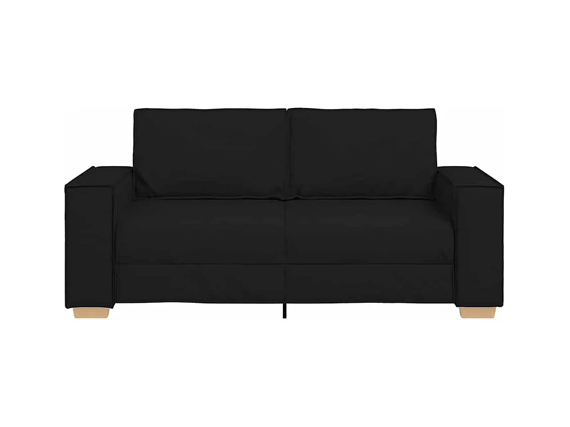 Divano 2 posti Nero 140 cm Tessuto