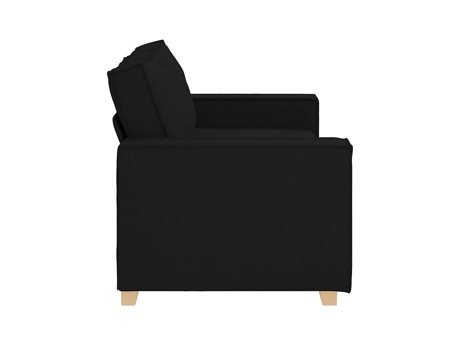 Divano 2 posti Nero 140 cm Tessuto