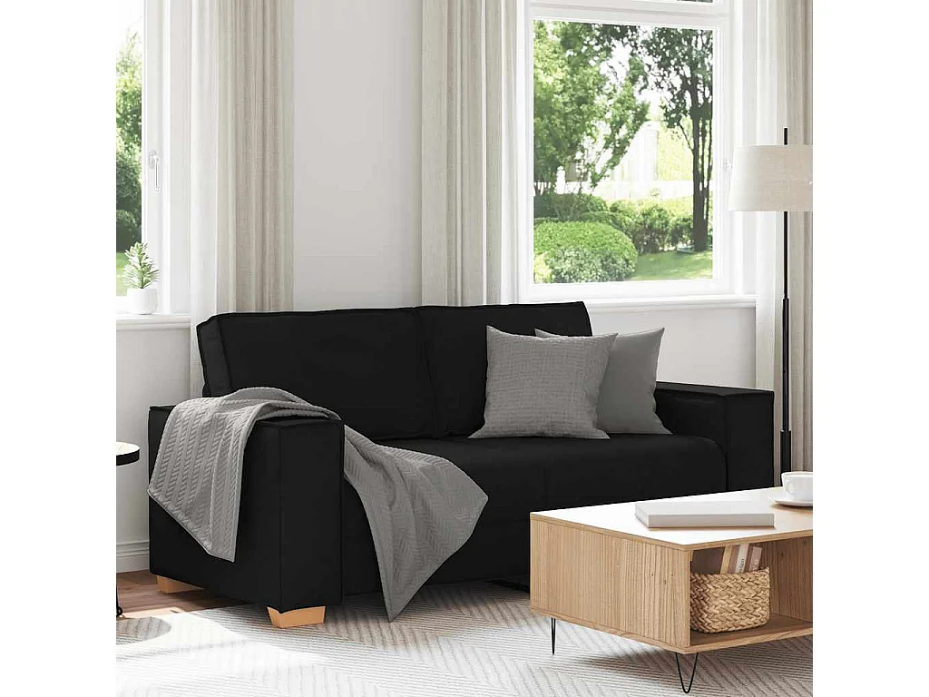 2-zitsbank Zwart 140 cm Stof