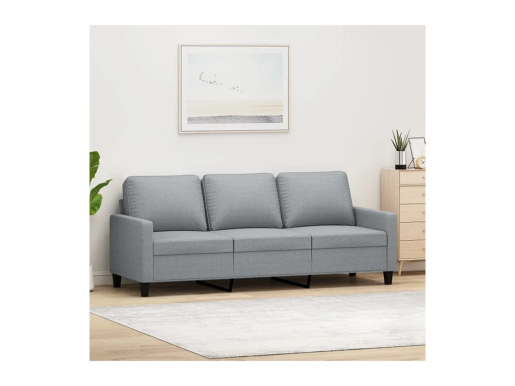 Divano 3 posti Grigio chiaro 180 cm Tessuto