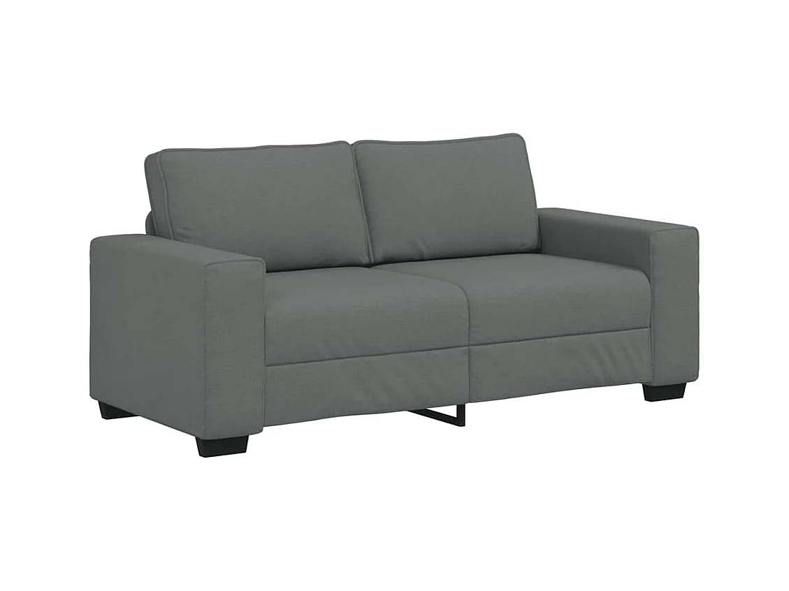 Canapé à 2 places gris foncé 140 cm tissu