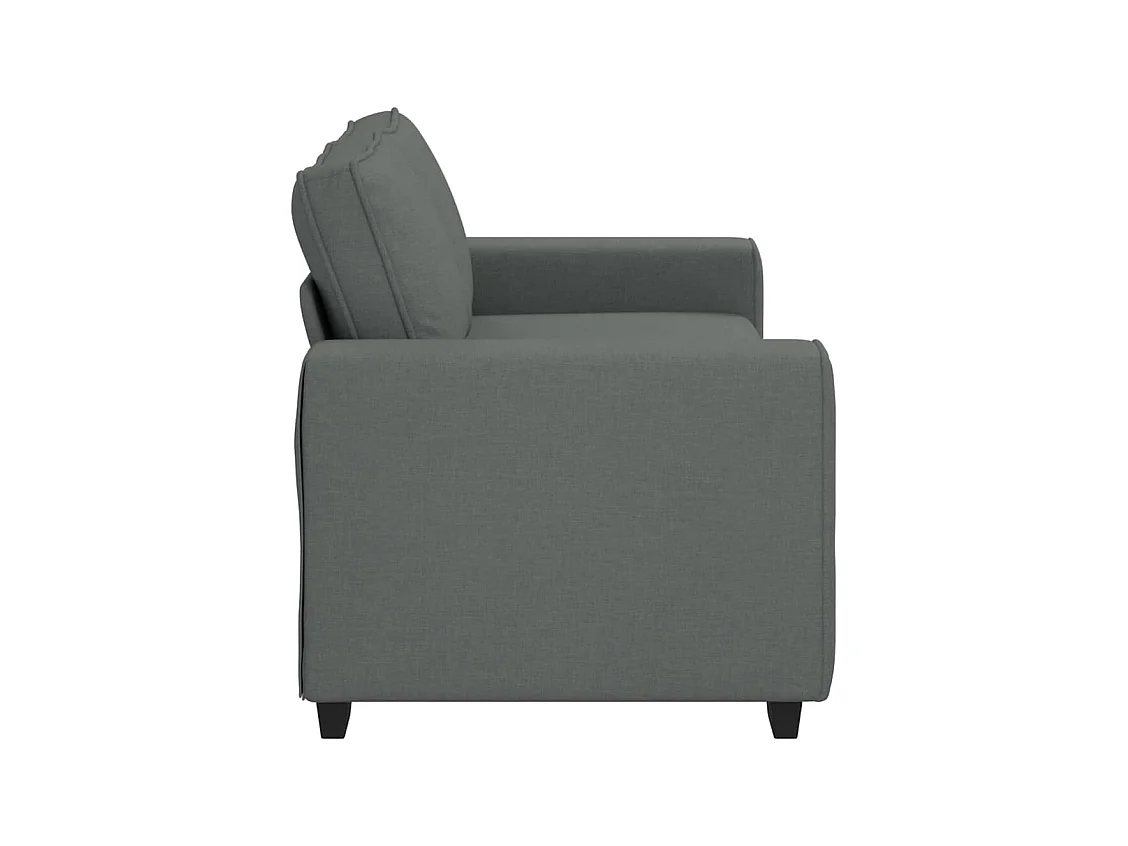 Canapé à 2 places gris foncé 140 cm tissu