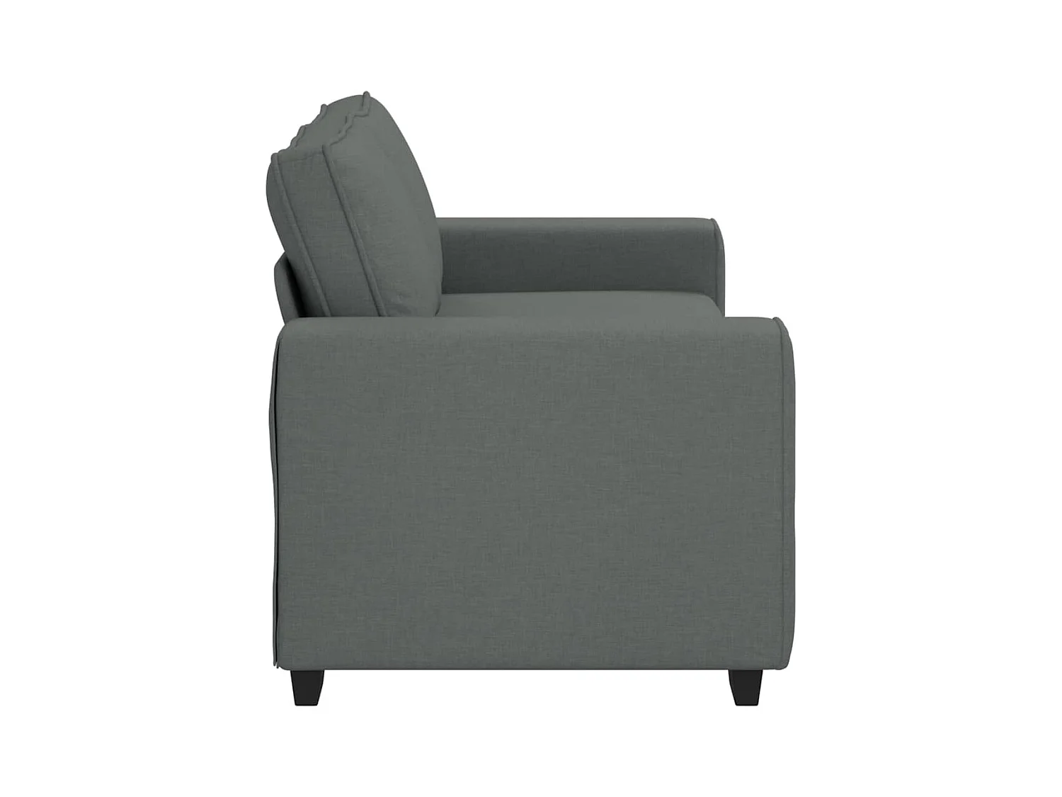 Canapé à 2 places gris foncé 140 cm tissu