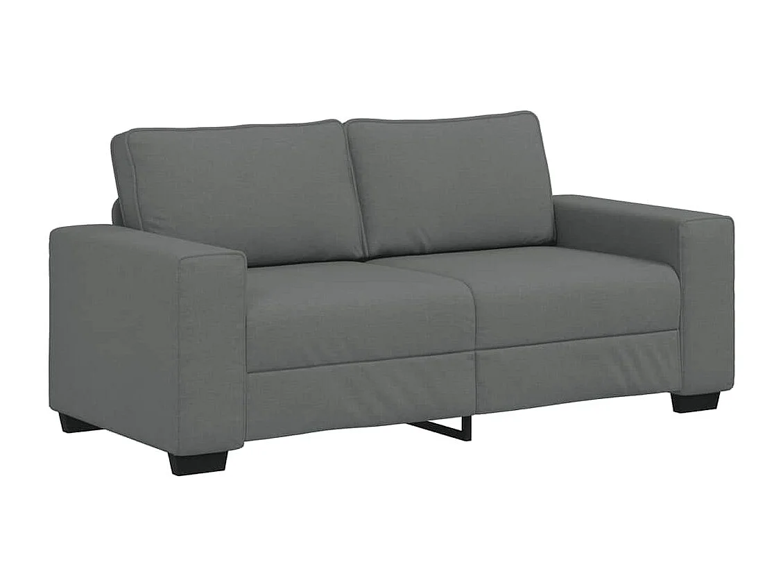 Canapé à 2 places gris foncé 140 cm tissu