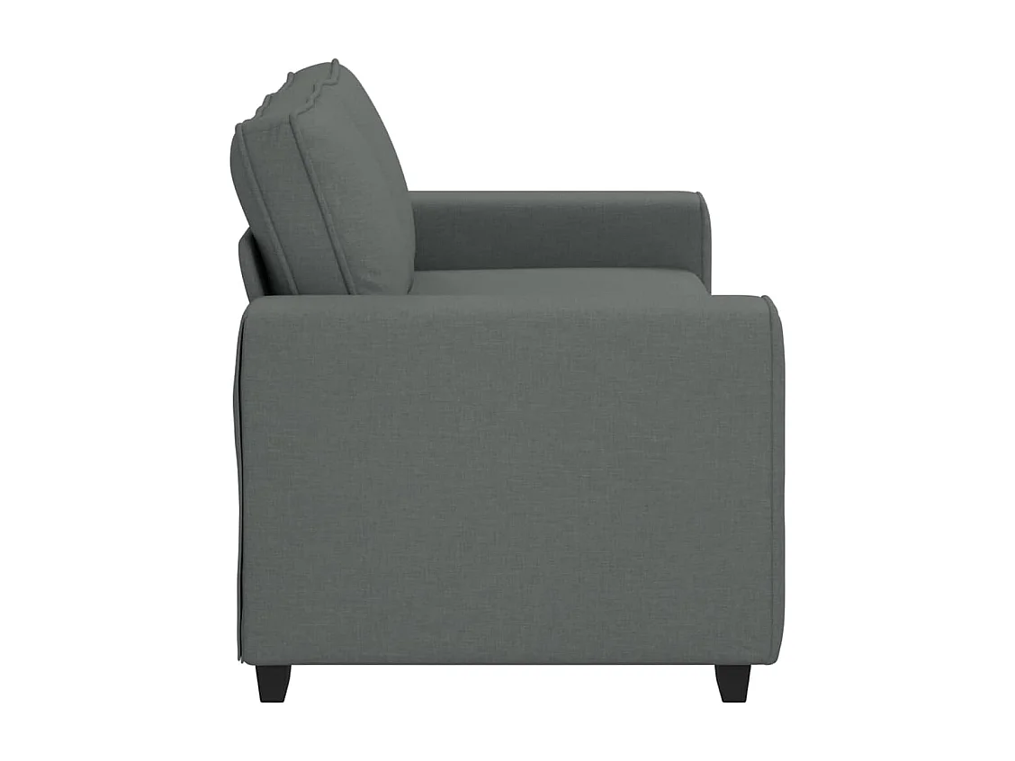Canapé à 2 places gris foncé 140 cm tissu