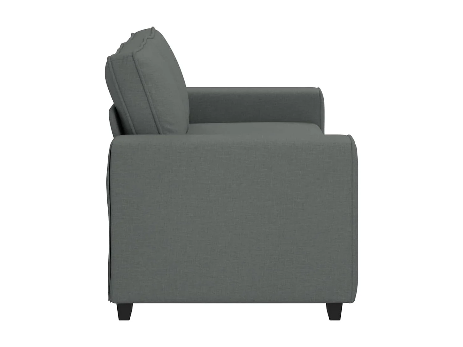 Canapé à 2 places gris foncé 140 cm tissu